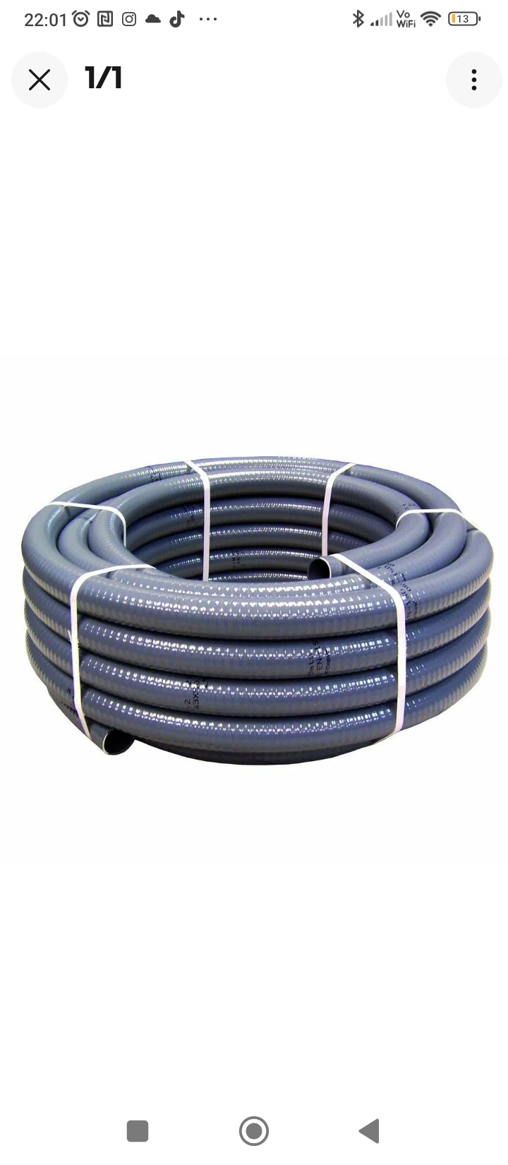 Tuyau renforcé pour pompe bassin 63 mm